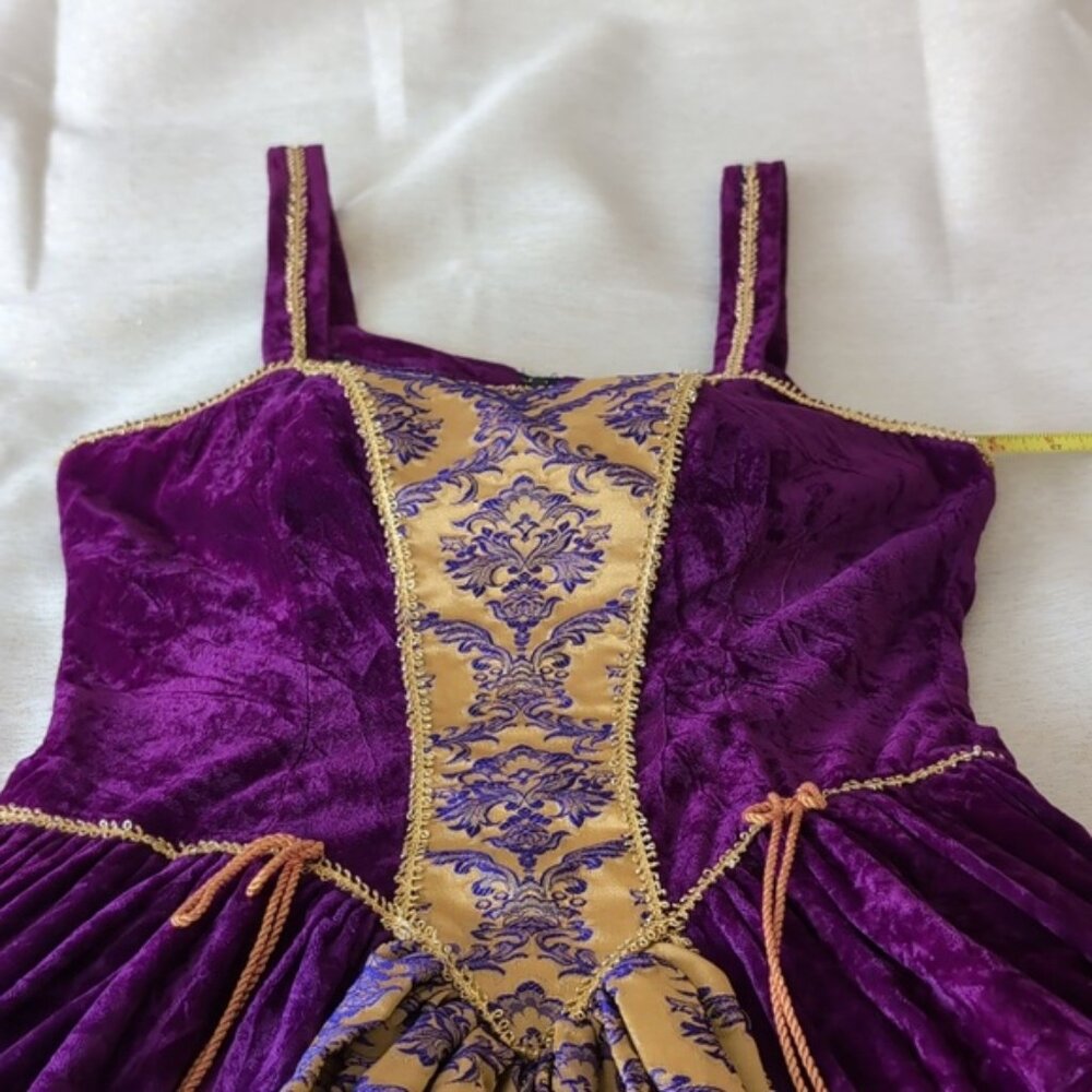 1990s Vintage Jeannie Nitro Purple and Gold Women's Dress - Picture 13 of 14